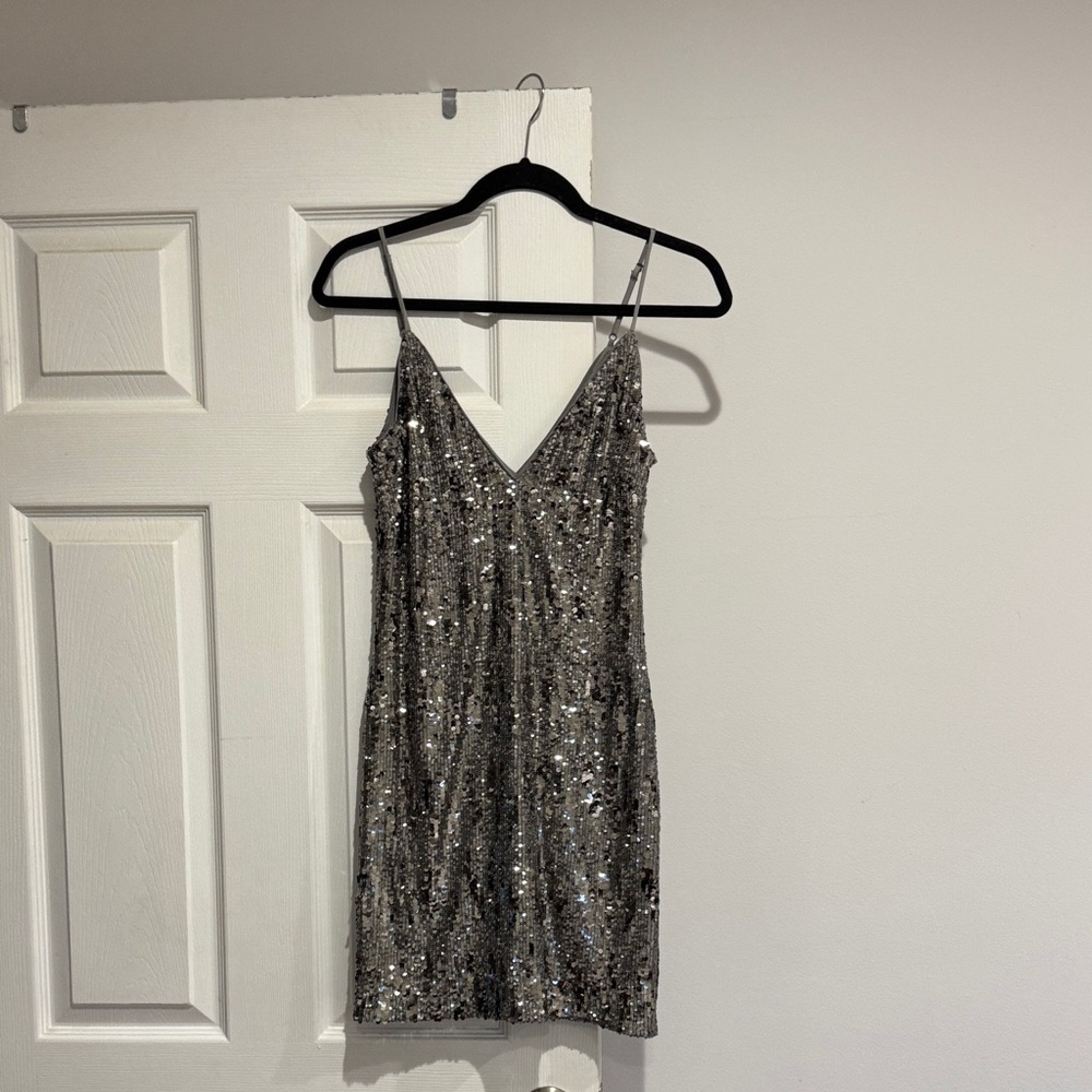 Ramy Brook Glittering Silver Mini Dress size 4
